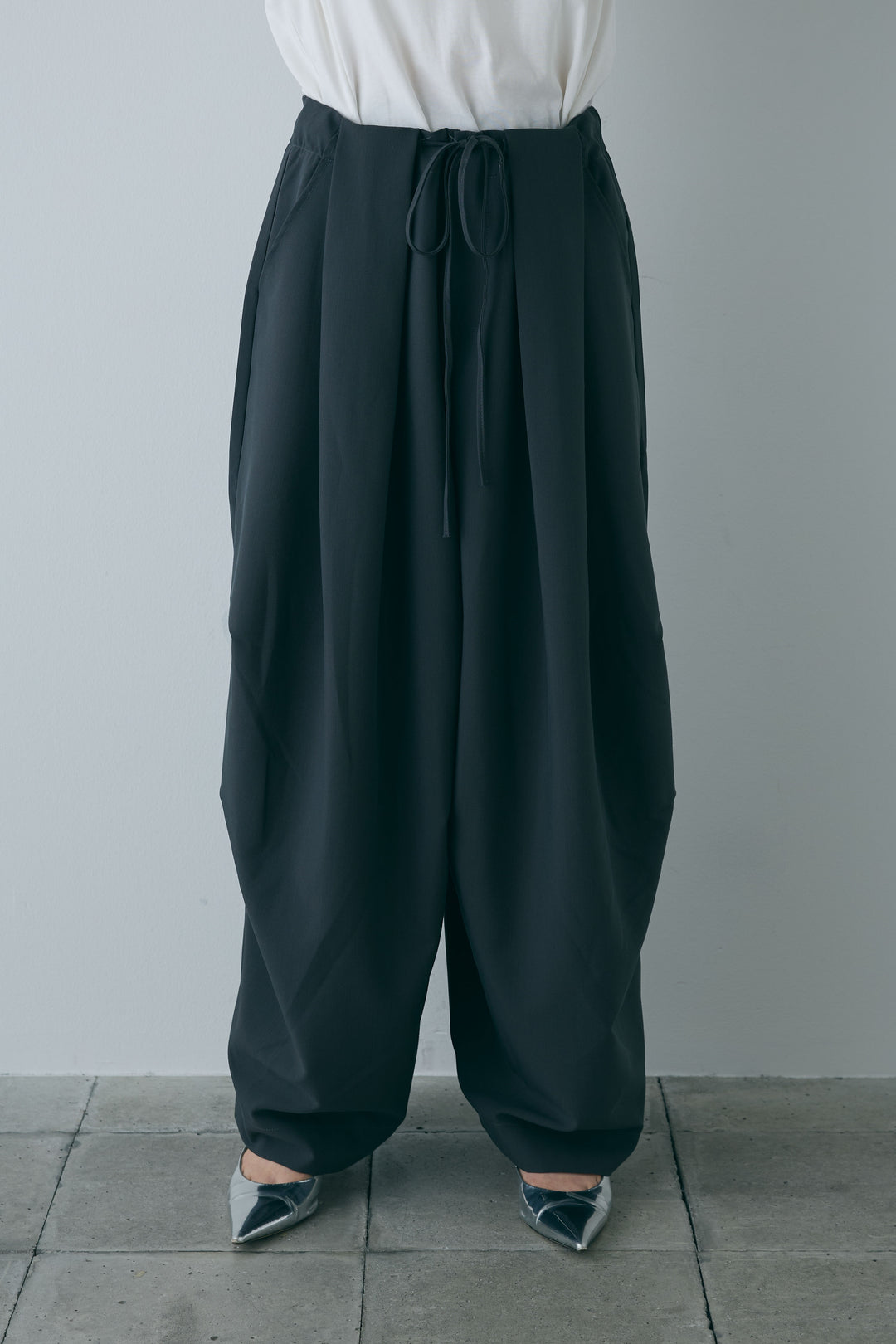 [予約/SET]フレンチスリーブシアーブルゾン+ランダムタック入りワイドパンツ(2set)