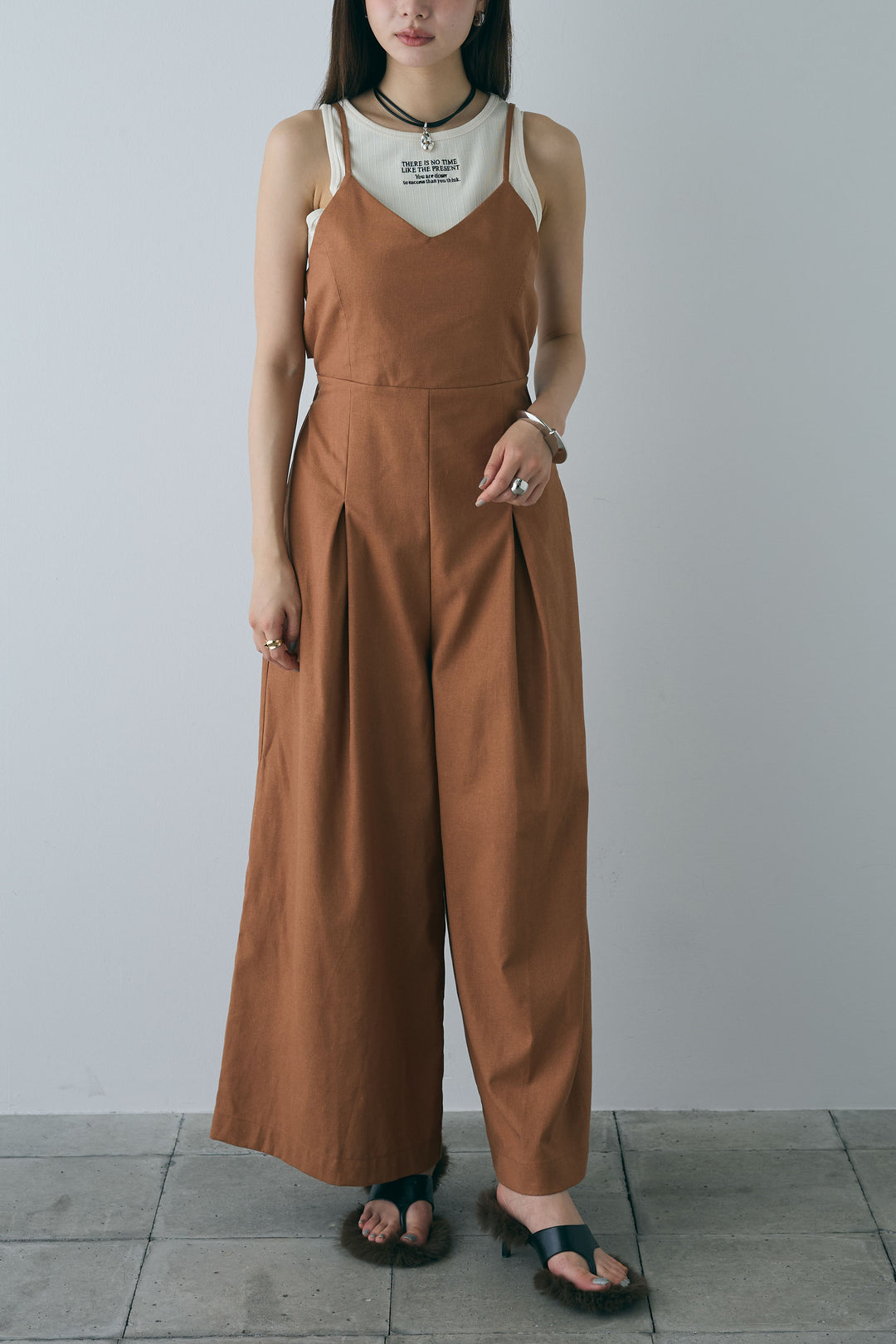 [予約]リネンミックスキャミサロペット