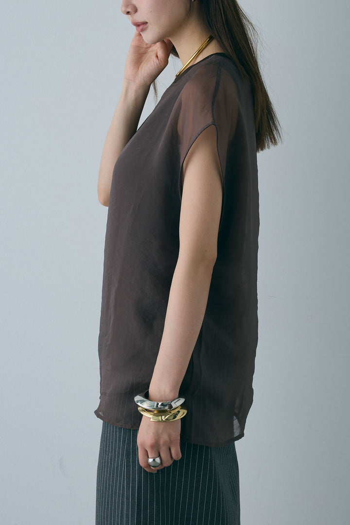 [予約]オーガンジー重ねフレンチスリーブPO