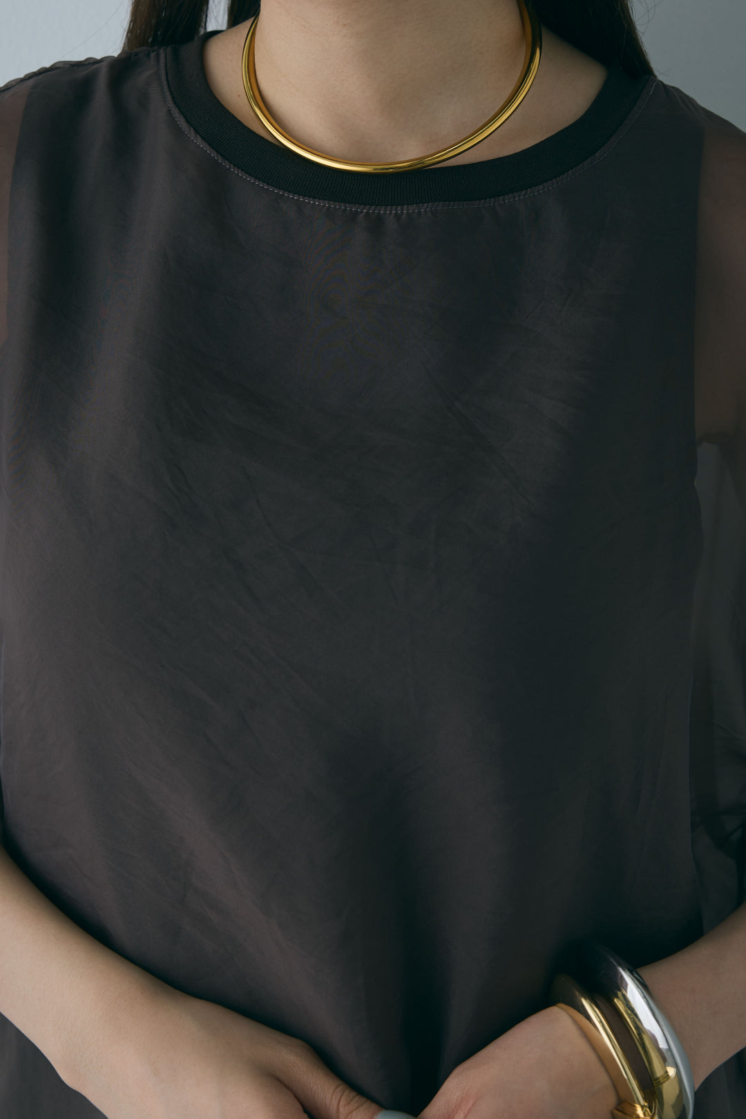 [予約/SET]オーガンジー重ねフレンチスリーブPO+ストライプストレートスカート(2set)