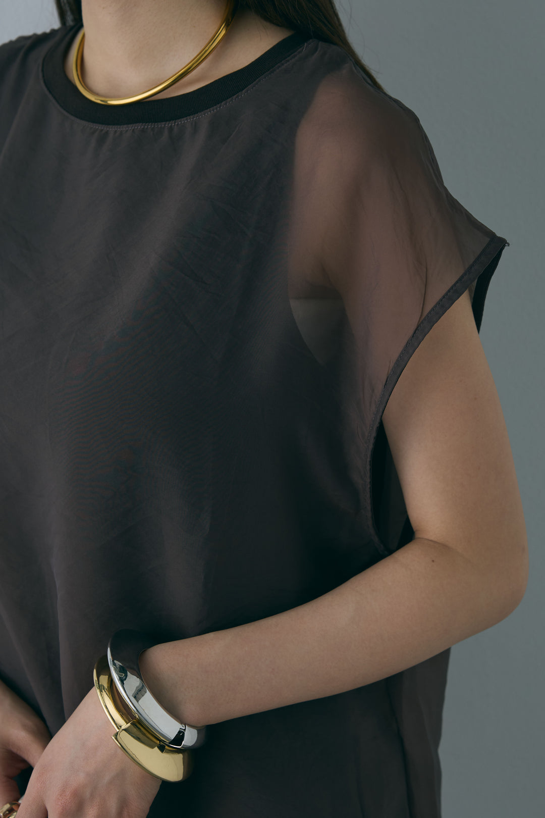 [予約]オーガンジー重ねフレンチスリーブPO