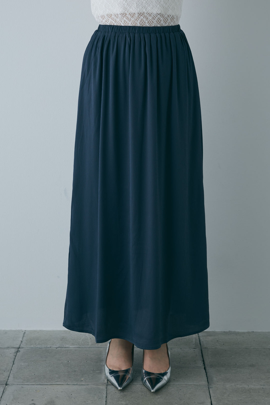 [予約/SET]ドレープサテンキャミソール×ロングスカートセットアップ+ストレッチレースタンク(2set)