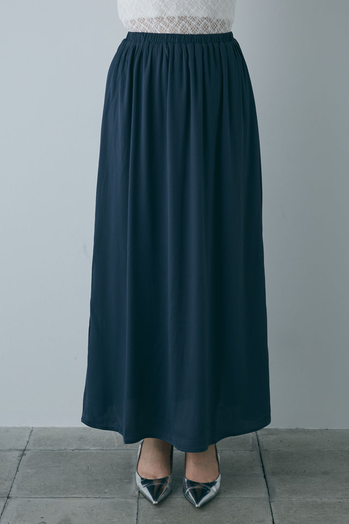 [予約/SET]ドレープサテンキャミソール×ロングスカートセットアップ+ストレッチレースタンク(2set)