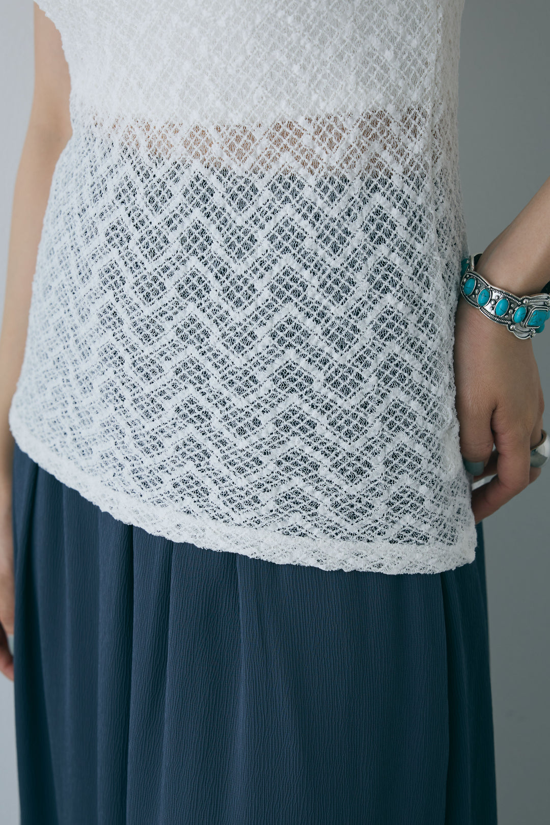 [予約/SET]ドレープサテンキャミソール×ロングスカートセットアップ+ストレッチレースタンク(2set)