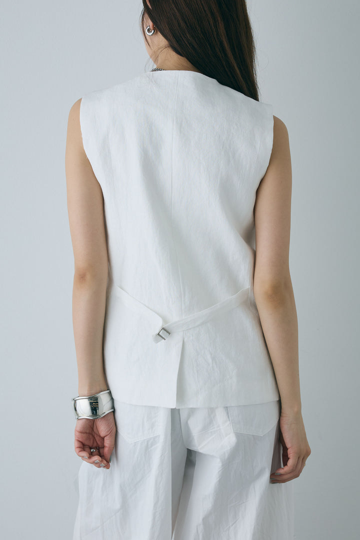 [予約/SET]リネンベスト+ストレッチレースタンク+裾ボタン絞りパンツ(3set)