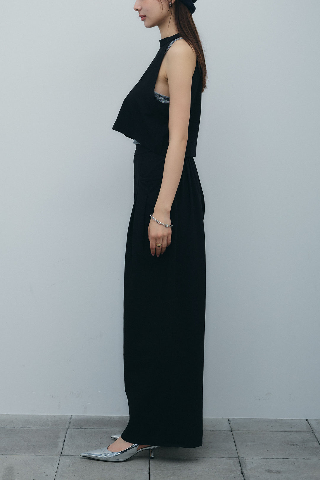 [予約/SET]ホルタービスチェセットアップ+ラメバッククロスキャミソール(2set)