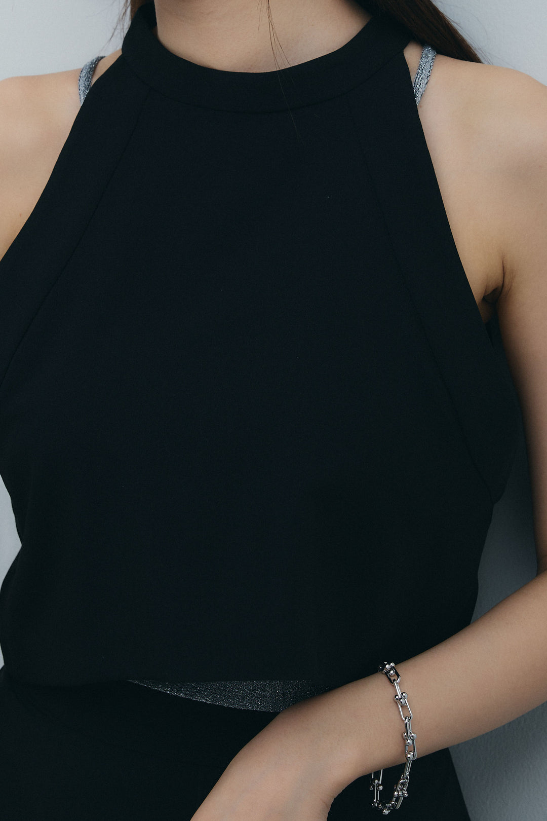 [予約/SET]ホルタービスチェセットアップ+ラメバッククロスキャミソール(2set)