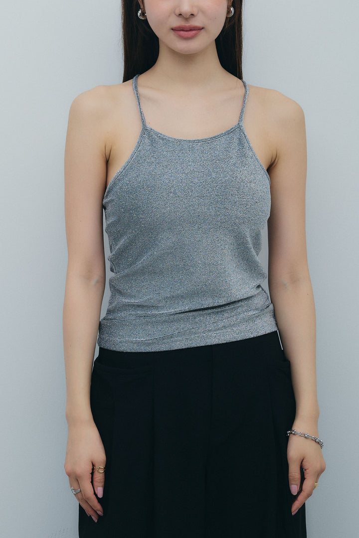 [予約/SET]ホルタービスチェセットアップ+ラメバッククロスキャミソール(2set)