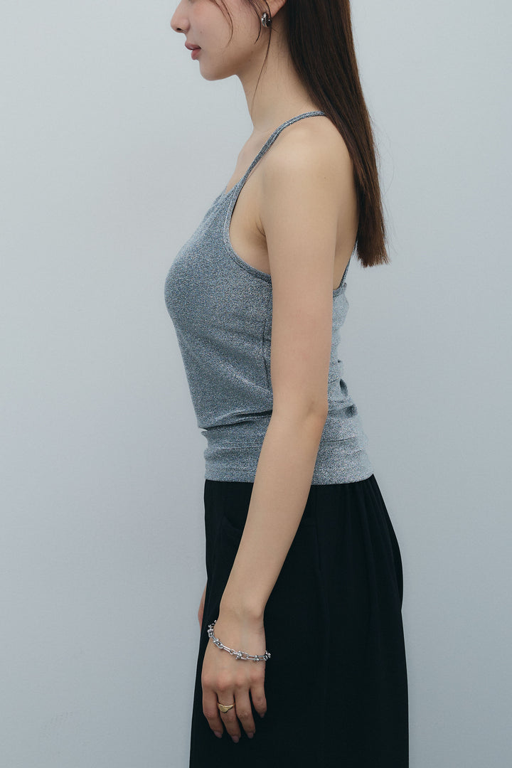 [予約/SET]ホルタービスチェセットアップ+ラメバッククロスキャミソール(2set)