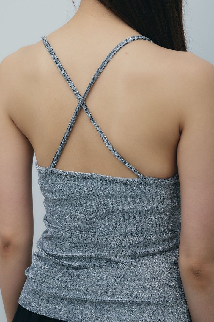 [予約/SET]ホルタービスチェセットアップ+ラメバッククロスキャミソール(2set)