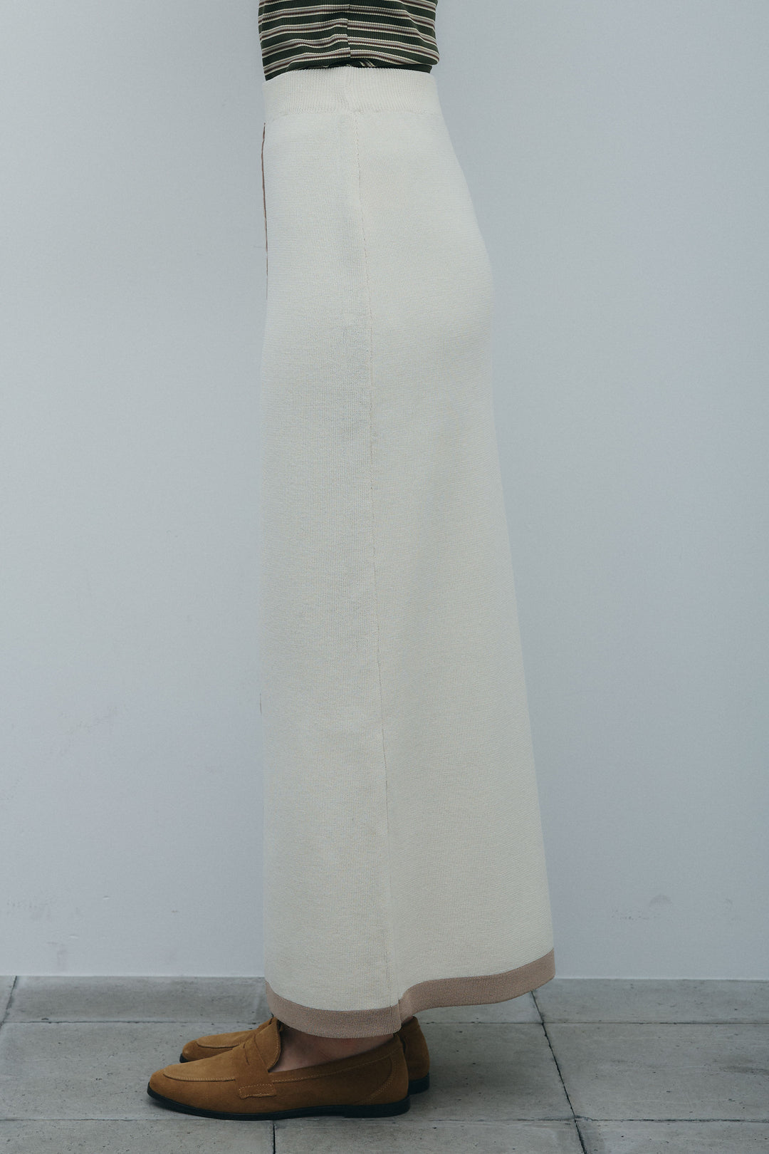 [予約/SET]リネンライクダブルジレ+リネンタッチ配色ホックスカート(2set)