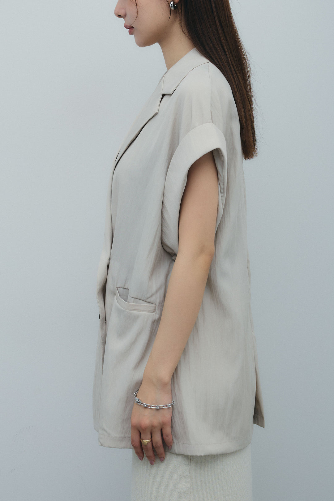 [予約]リネンライクダブルジレ