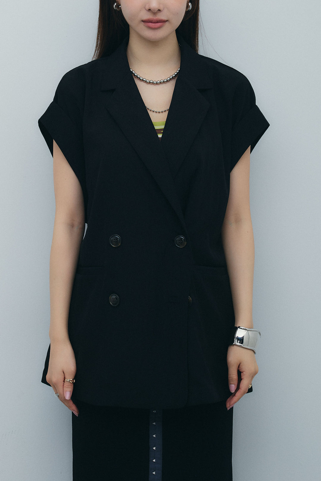 [予約]リネンライクダブルジレ