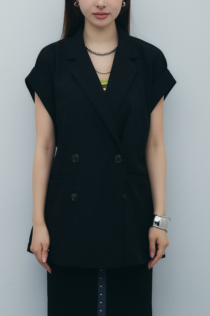 [予約]リネンライクダブルジレ