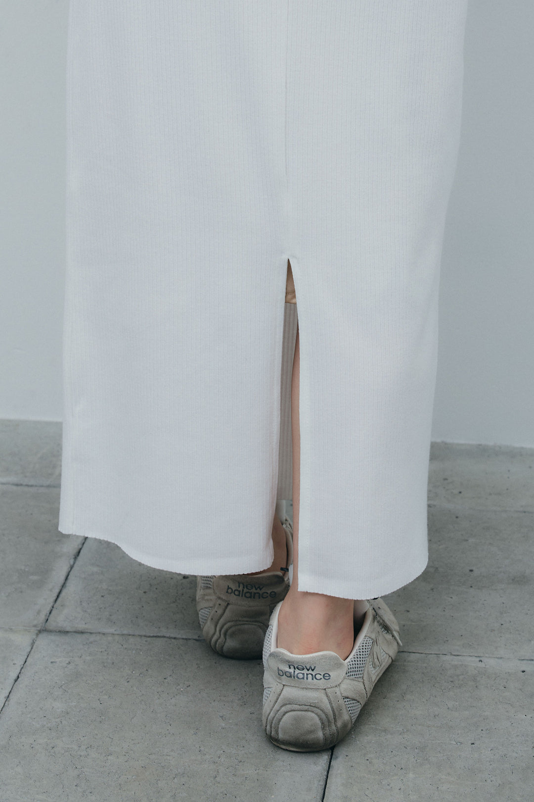 [予約/SET]カップ付きバックオープンリブカットワンピース+透かし編みニットプルオーバー(2set)