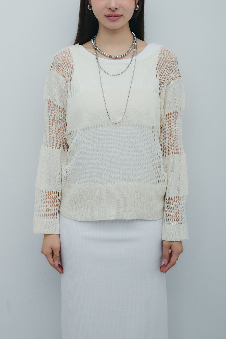 [予約]透かし編みニットプルオーバー