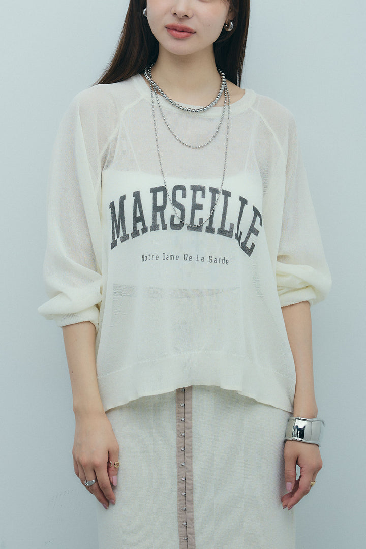 新色追加[予約]ロゴプリントシアーニット