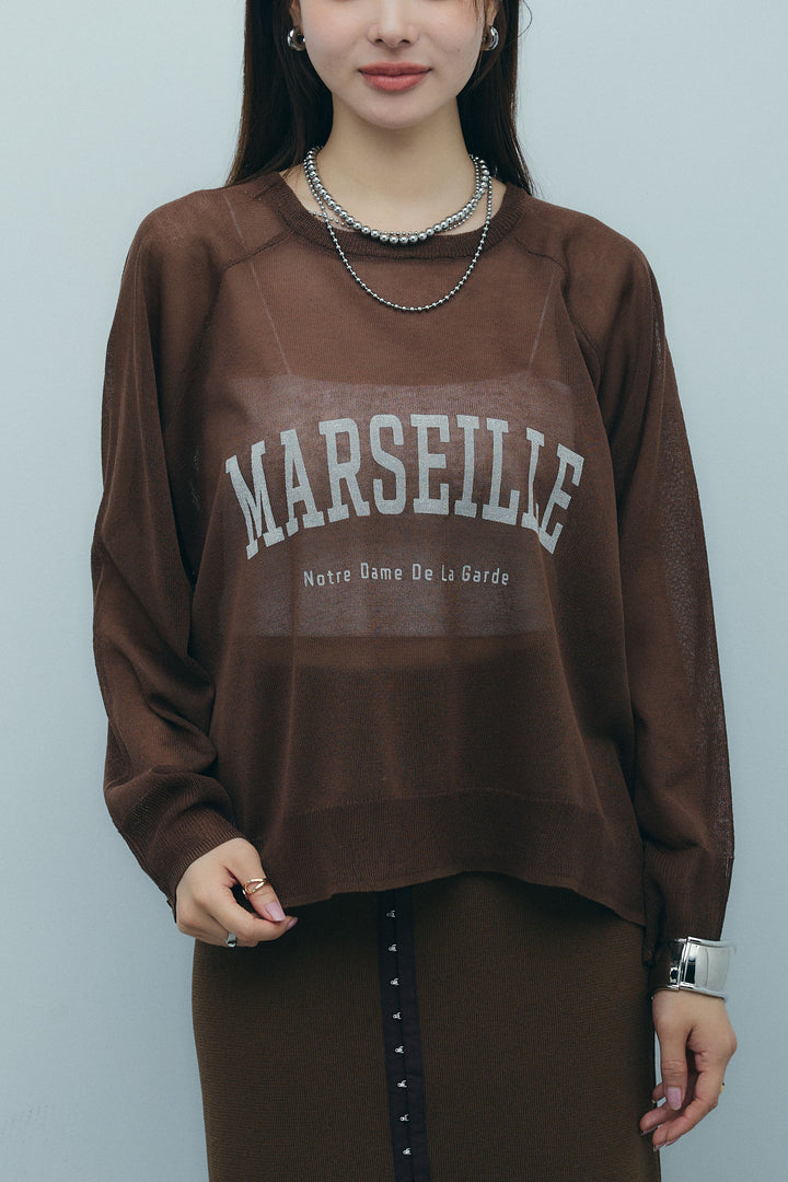 新色追加[予約]ロゴプリントシアーニット