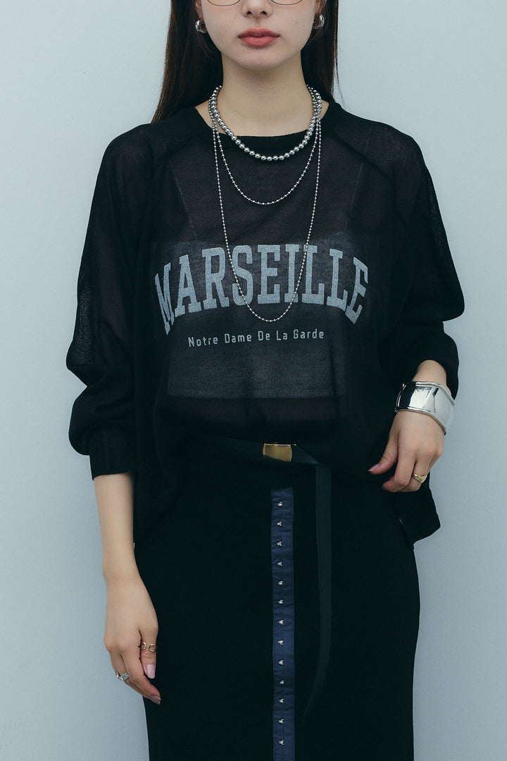 新色追加[予約]ロゴプリントシアーニット