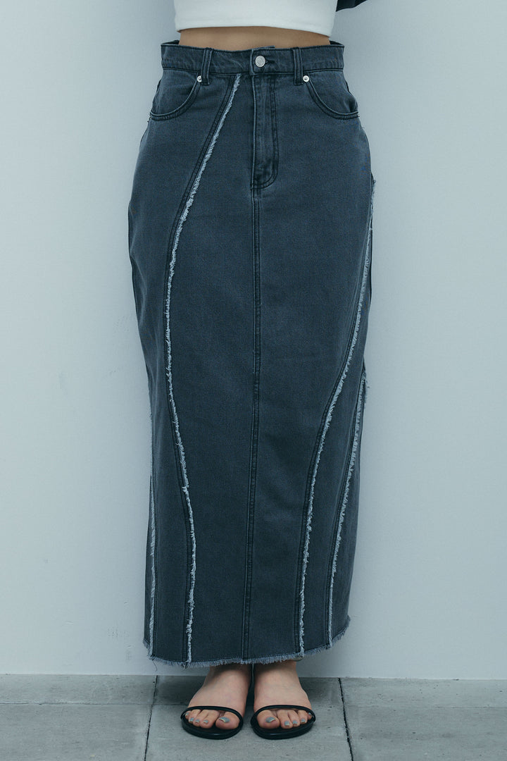 [予約]フリンジウェーブデニムスカート