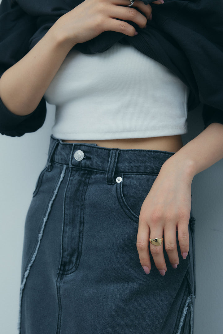 [予約]フリンジウェーブデニムスカート