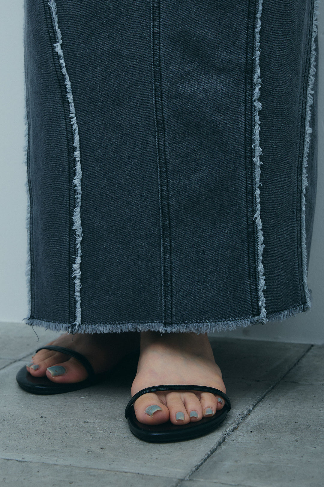 [予約]フリンジウェーブデニムスカート