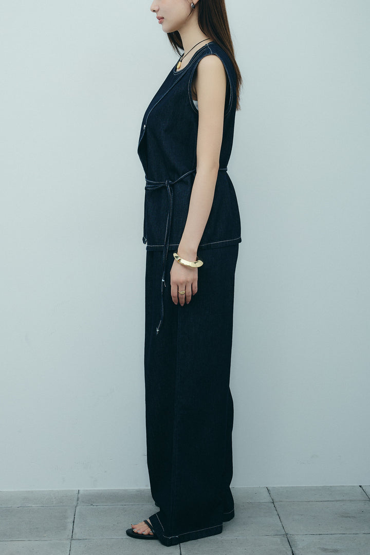 [予約]ベルト付きデニムセットアップ