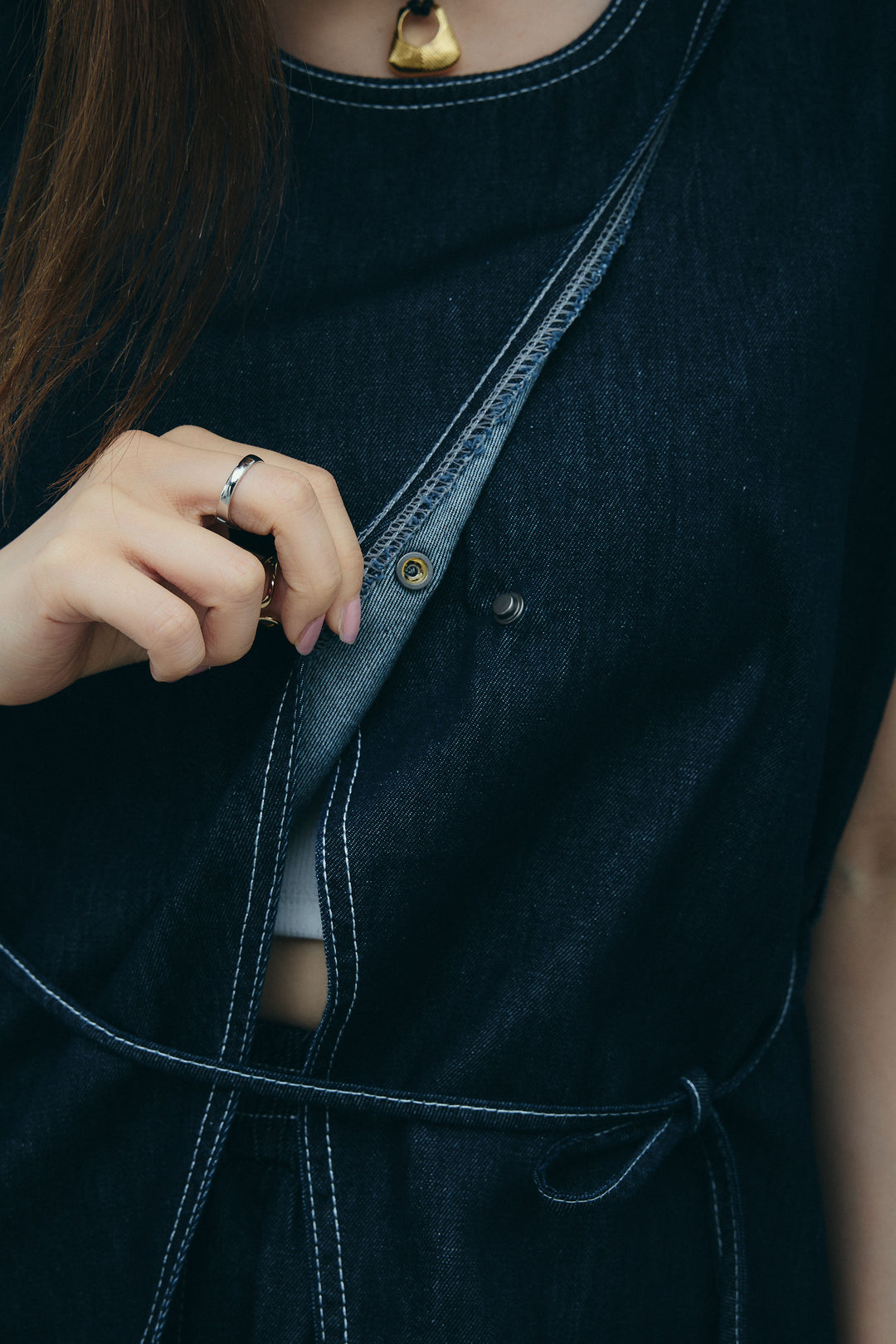 [予約]ベルト付きデニムセットアップ