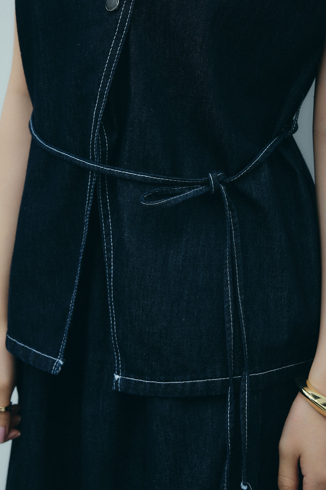 [予約]ベルト付きデニムセットアップ