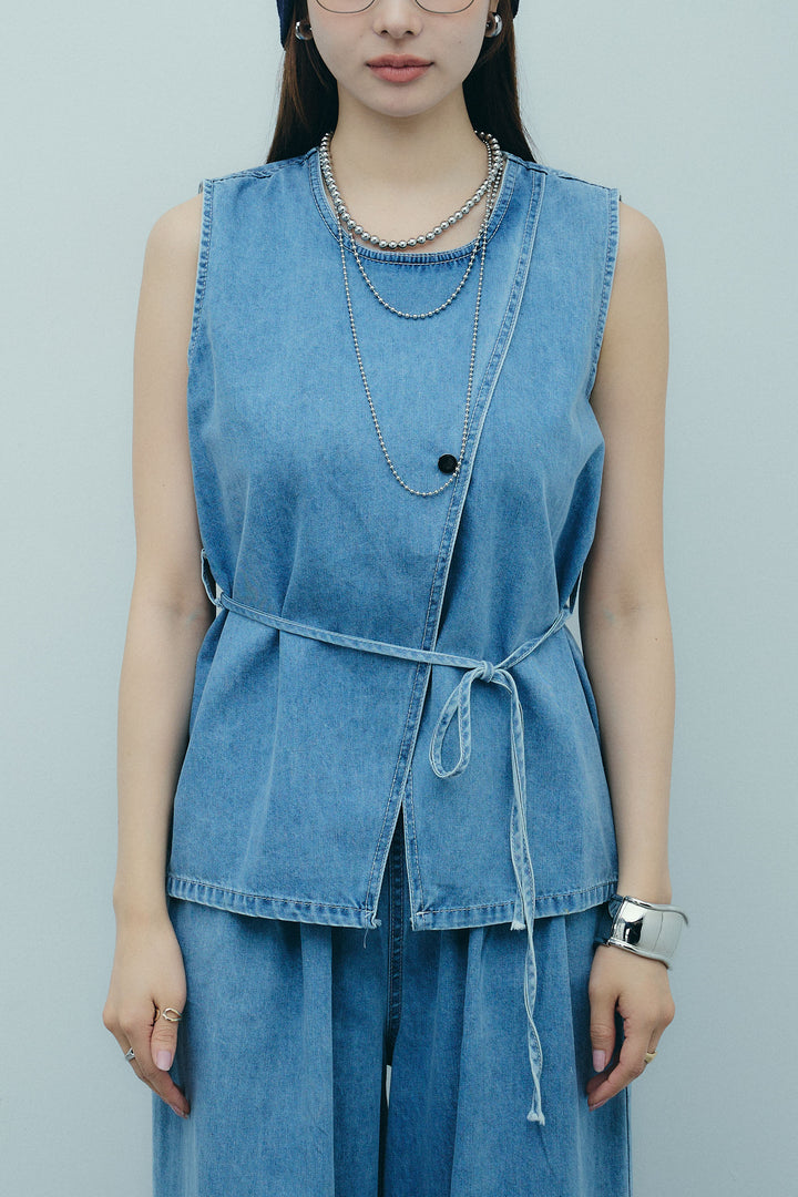 [予約]ベルト付きデニムセットアップ