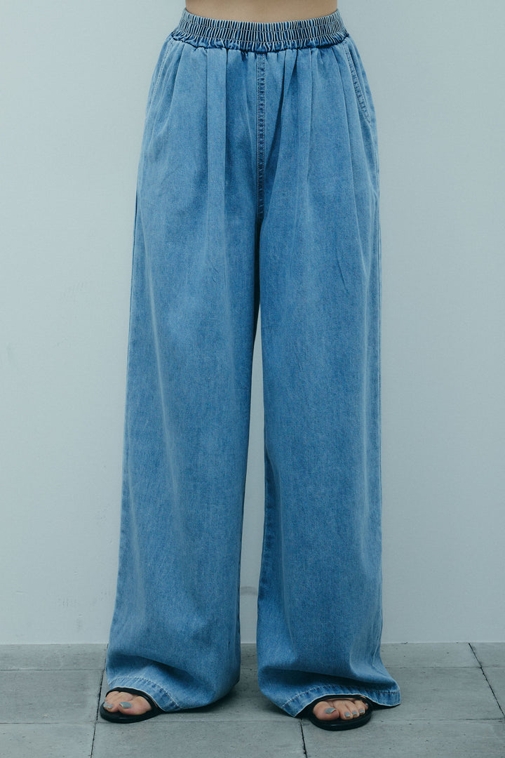 [予約]ベルト付きデニムセットアップ