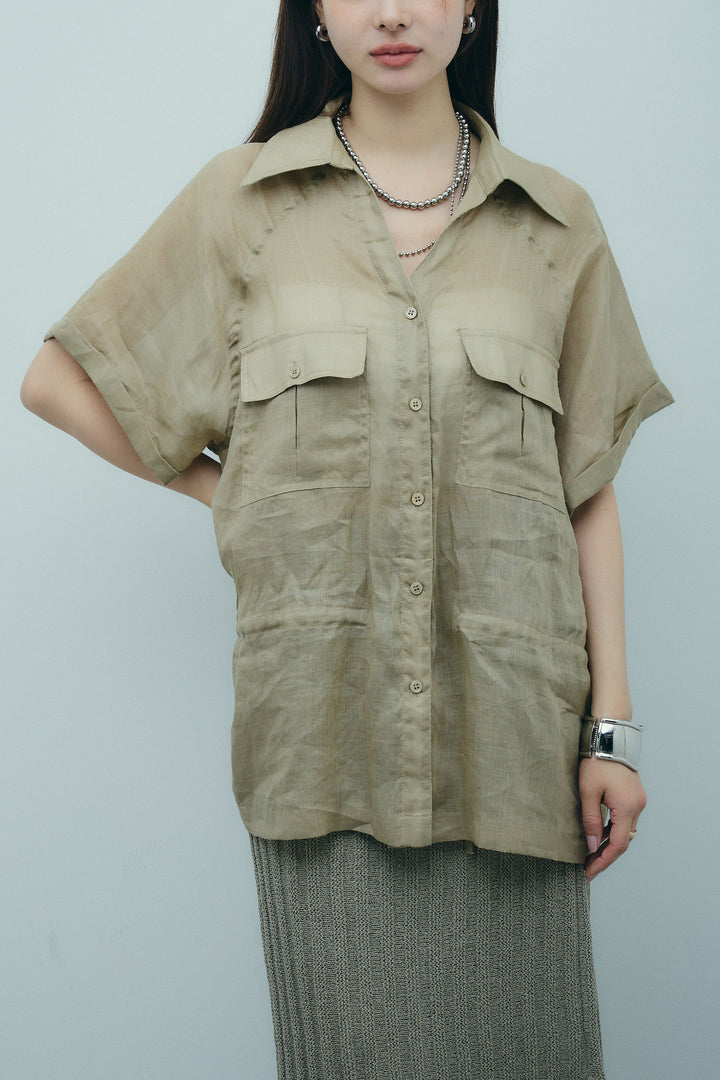 [予約]リネンサファリリラックスシャツ