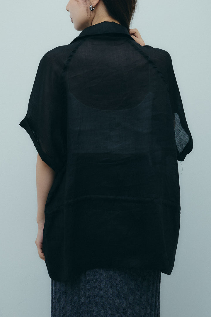 [予約/SET]リネンサファリリラックスシャツ+ストライプ編みニットスカート(2set)