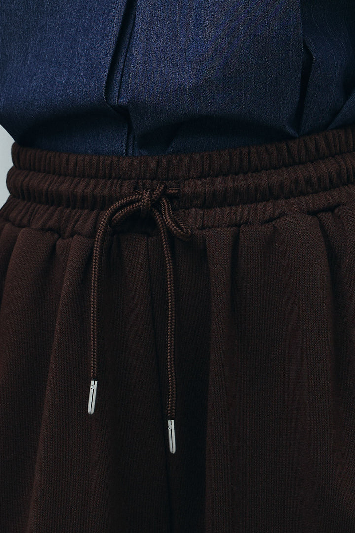 ライン入り立体カーブ裏毛パンツ