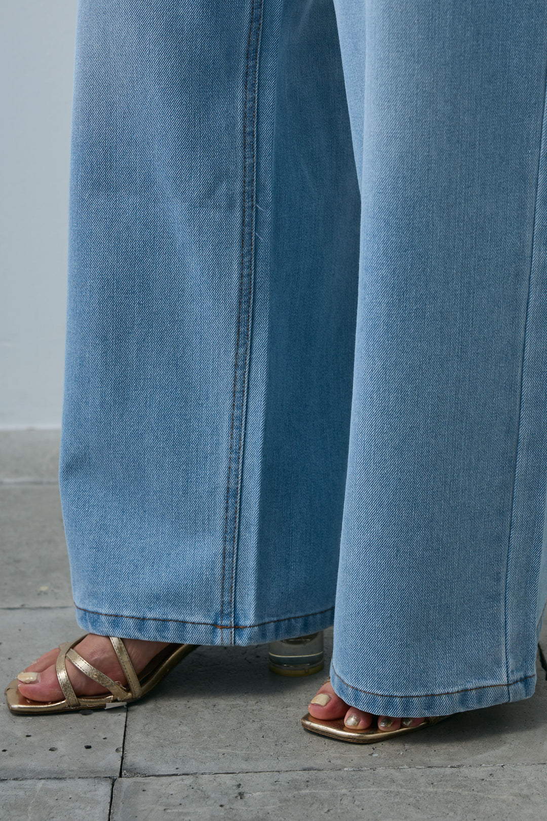 [予約/SET]2wayぺプラムニットトップス+デニムルーズポケットパンツ(2set)