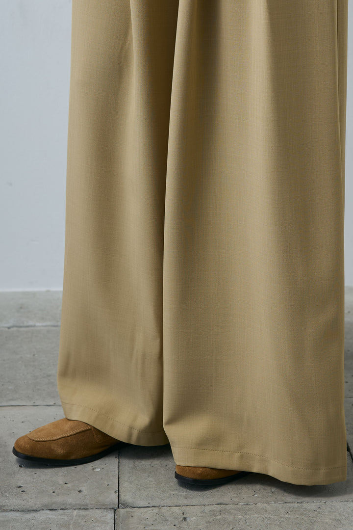 [予約/SET]ガーゼバルーンショートブルゾン+太ベルト付きワイドパンツ(2set)