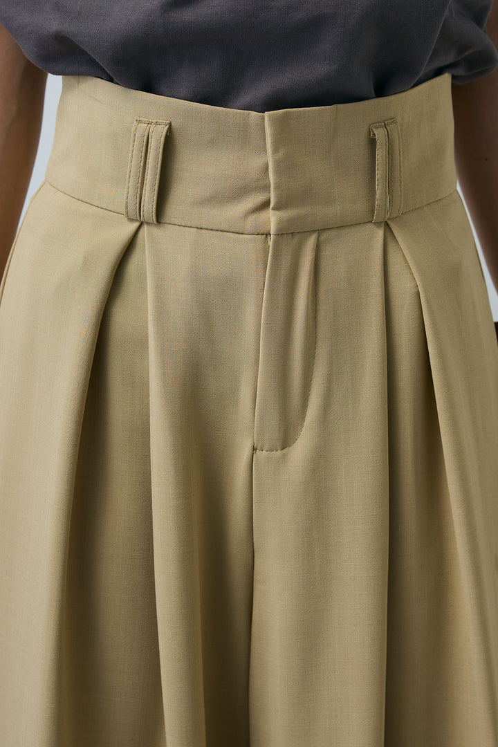 [予約/SET]ピグメントロゴノースリーブスウェット+太ベルト付きワイドパンツ(2set)