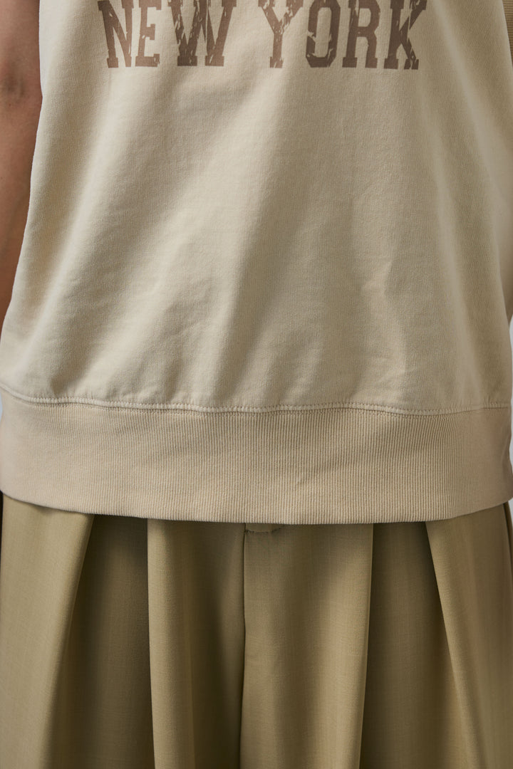 [予約/SET]ピグメントロゴノースリーブスウェット+太ベルト付きワイドパンツ(2set)