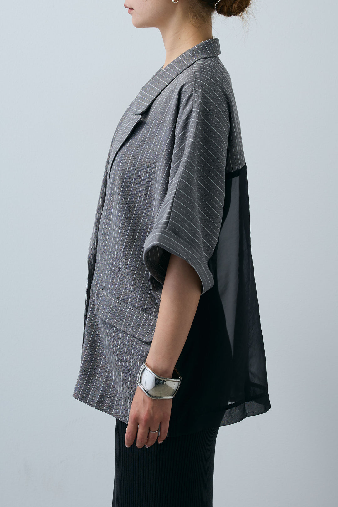 [予約]半袖ダブルボタンピンストライプジャケット