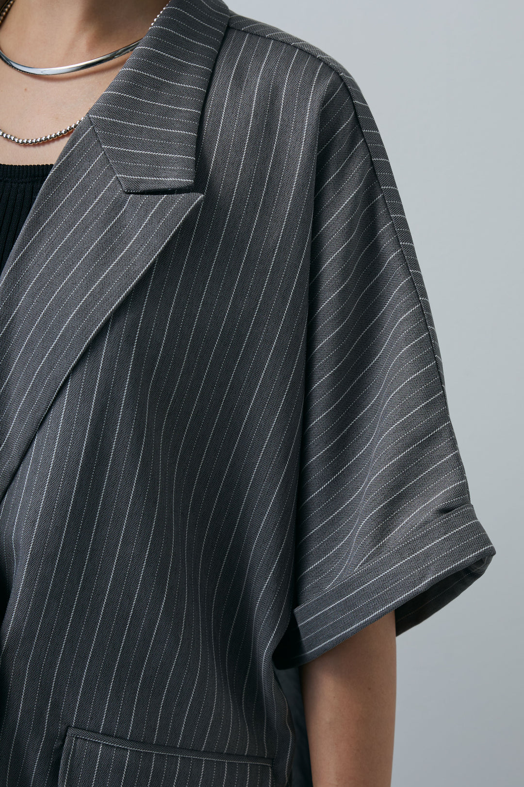 [予約]半袖ダブルボタンピンストライプジャケット