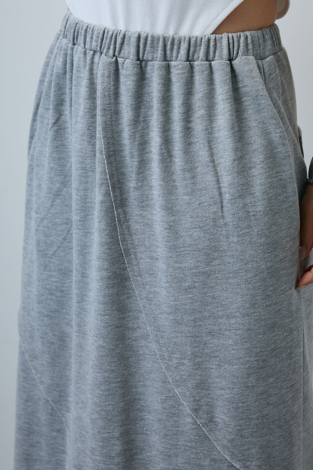 [予約]切り替えライン裏毛スカート