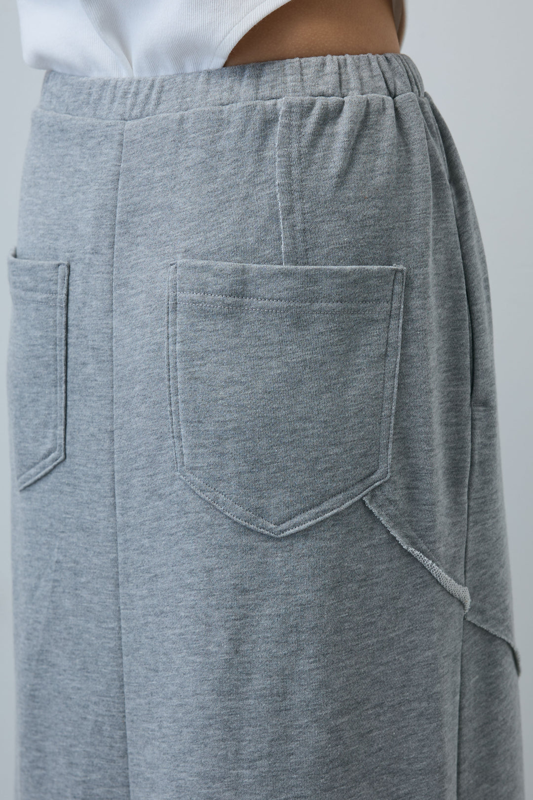 [予約/SET]ポロニットノースリボディースーツ+切り替えライン裏毛スカート(2set)