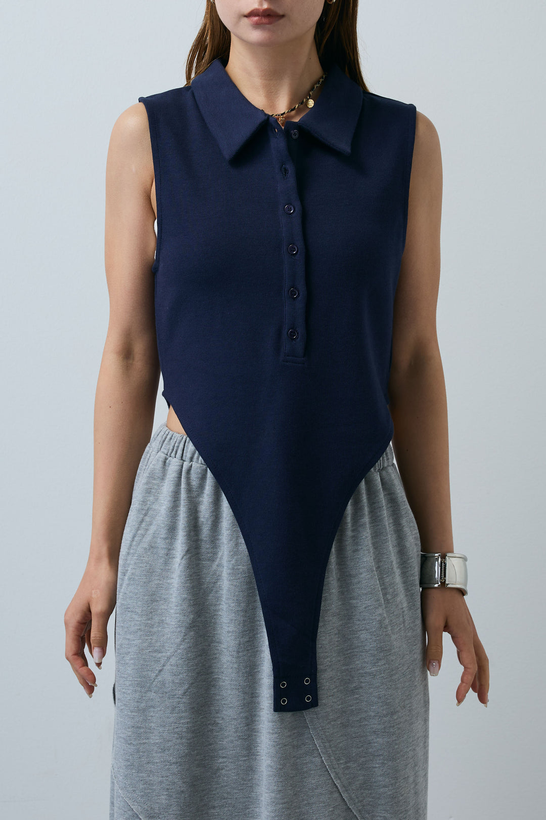 [予約]ポロニットノースリボディースーツ