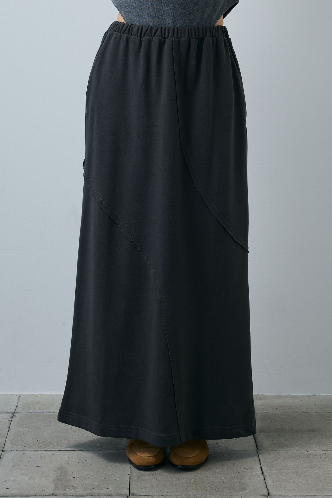 [予約]切り替えライン裏毛スカート