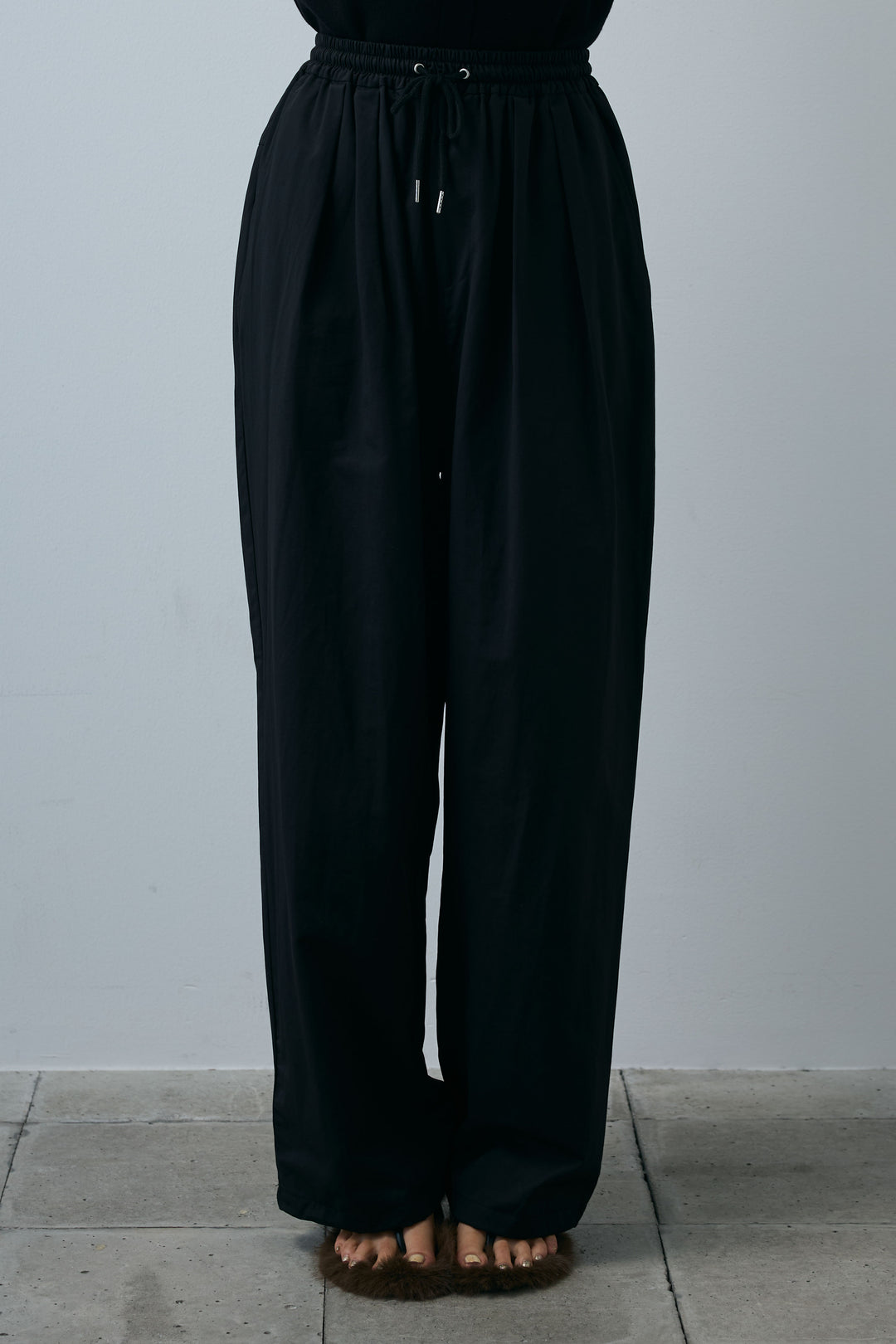 [予約/SET]アシメブラウス+裾ドロストナイロンパンツ(2set)