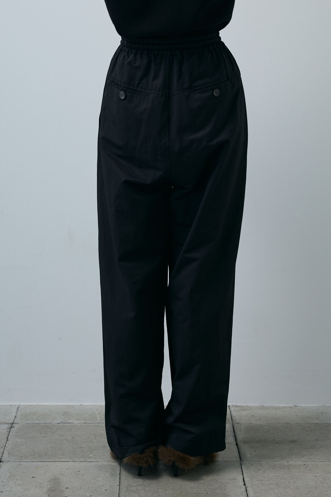 [予約/SET]アシメブラウス+裾ドロストナイロンパンツ(2set)