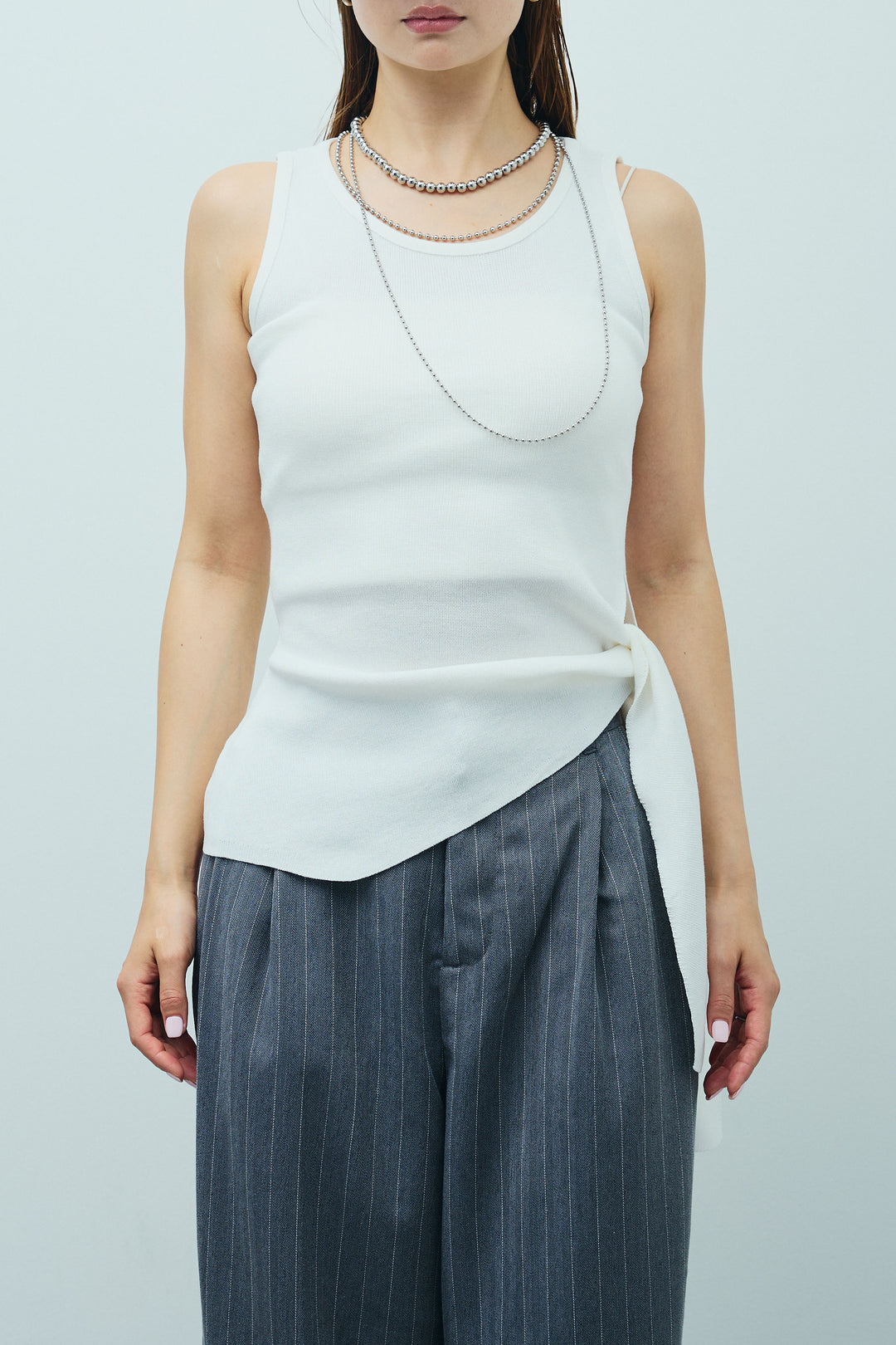 [予約]サイドリボンニットタンク