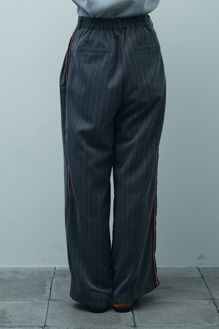 [予約/SET]アシメブラウス+ピンストライプサイドラインワイドパンツ(2set)