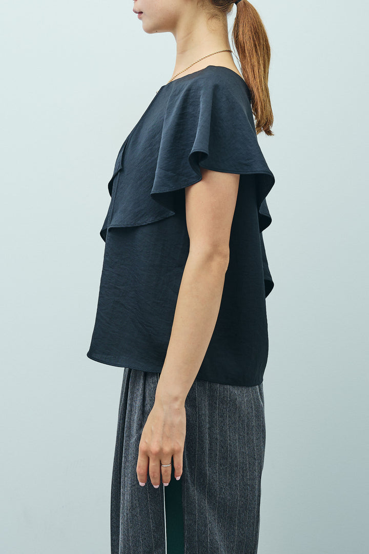 [予約/SET]アシメブラウス+ピンストライプサイドラインワイドパンツ(2set)