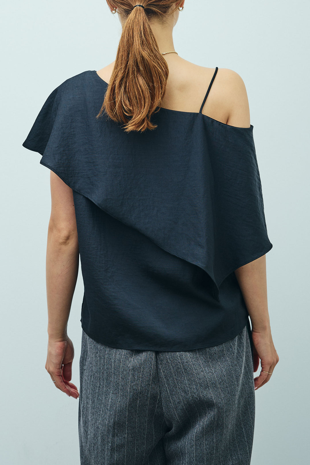 [予約/SET]アシメブラウス+ストライプ柄イージーパンツ(2set)